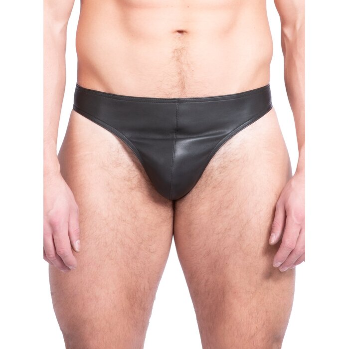 Leather Rear-Buckle Briefs - One Size