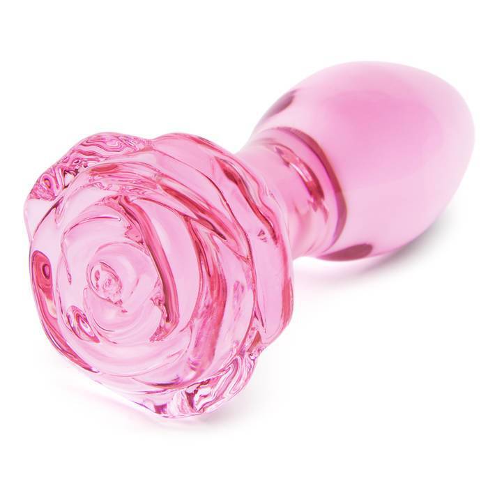 Lovehoney Full Bloom Large Rose Glass Butt Plug 4 Inch