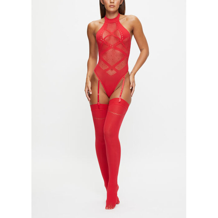 Ann Summers Hydra Sparkle Bodystocking, Red