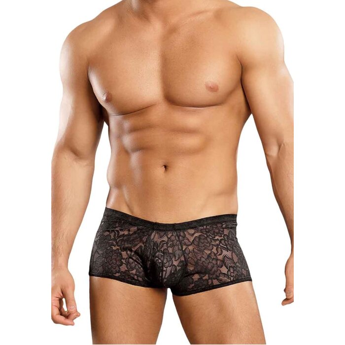 Stretch Lace Mini Short - Large - Black