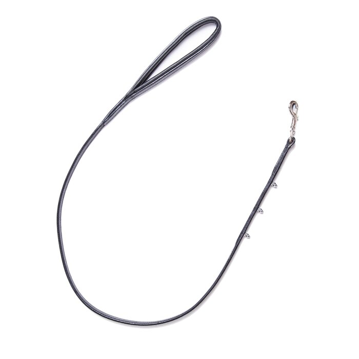 Deluxe Black Leather Studded Leash