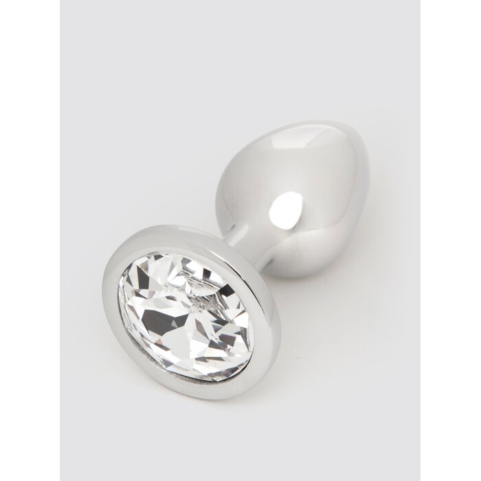 Lovehoney Luxury Crystal Stainless Steel Silver Butt Plug 2.5 Inch - Silver