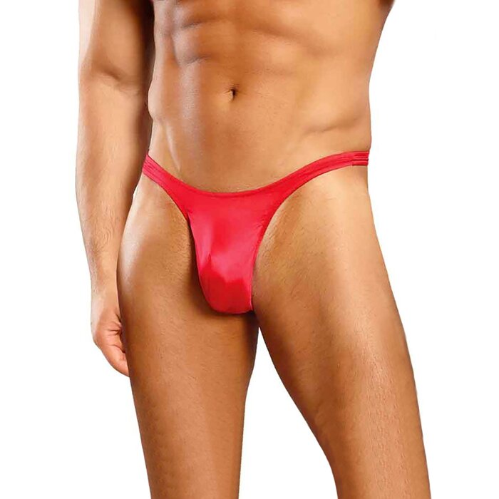 Male Power Red Satin Thong - L / XL - Red