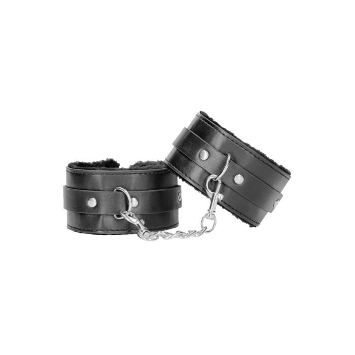 Ouch! Plush Bonded Leather Ankle Cuffs with Adjustable Straps