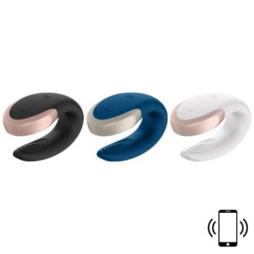 Satisfyer Double Love 10 Function App Controlled Couples Vibrator - BLUE