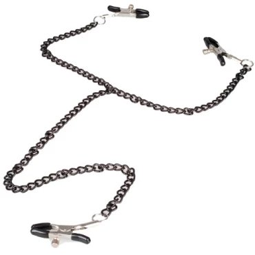 Obsidian Link Black Chain Nipple & Clit Clamps