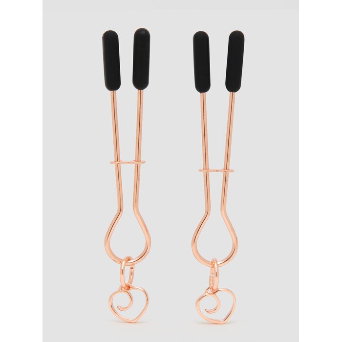 Bondage Boutique Rose Gold Adjustable Nipple Clamps - Gold