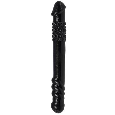 Duplex Black Textured Double Sided Dildo - 10 Inch