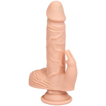 Jabber Jack 10-Speed Thrusting Dildo & Vibrating Clit Stim - 9 Inch