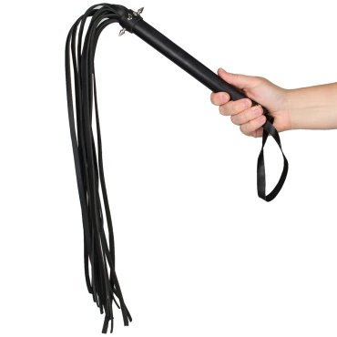 Luxe Misfit Leather Studded Flogger Whip - 28 Inch