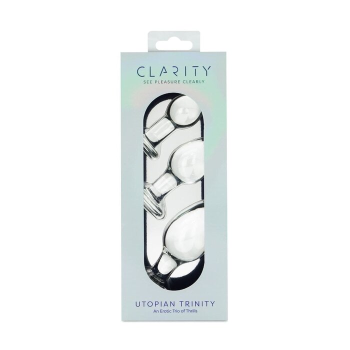 Clarity Utopian Trinity 3 Piece Glass Butt Plug Set: Progressive Training for Intimate Pleasure