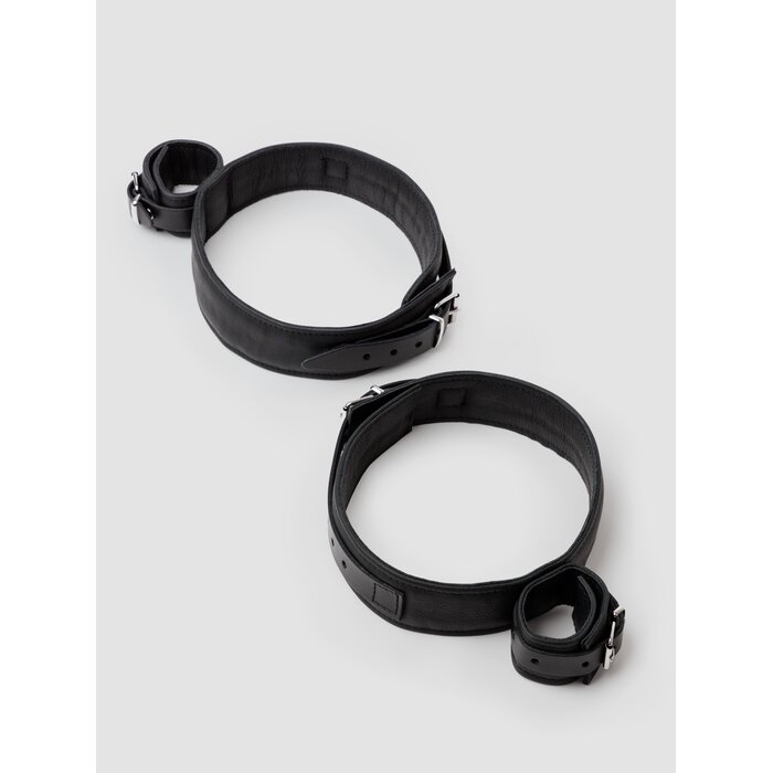 DOMINIX Deluxe Premium Leather Wrist to Thigh Restraint - Black