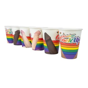 Rainbow Cock Ups Paper Party Cups
