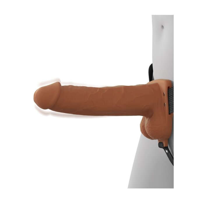 Fantasy X-Tensions Elite - Vibrating Hollow Silicone Strap-On - 7" - Caramel