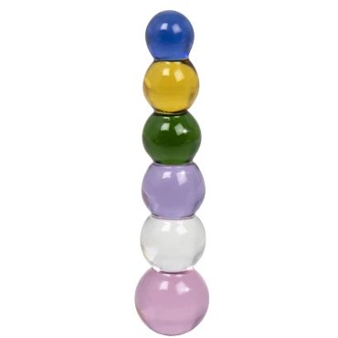 Pleasure Jewels Beaded Glass Dildo - 6.8 Inch
