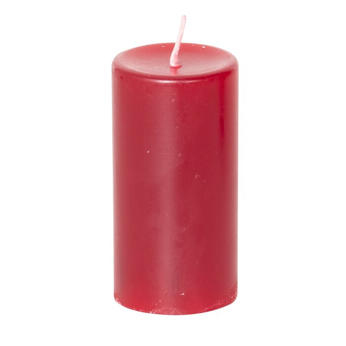 Medium Pillar Low Burning Wax Play Candle Red