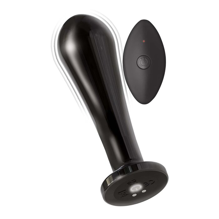 Ass-Sation Remote Vibrating Metal Anal Bulb - Black