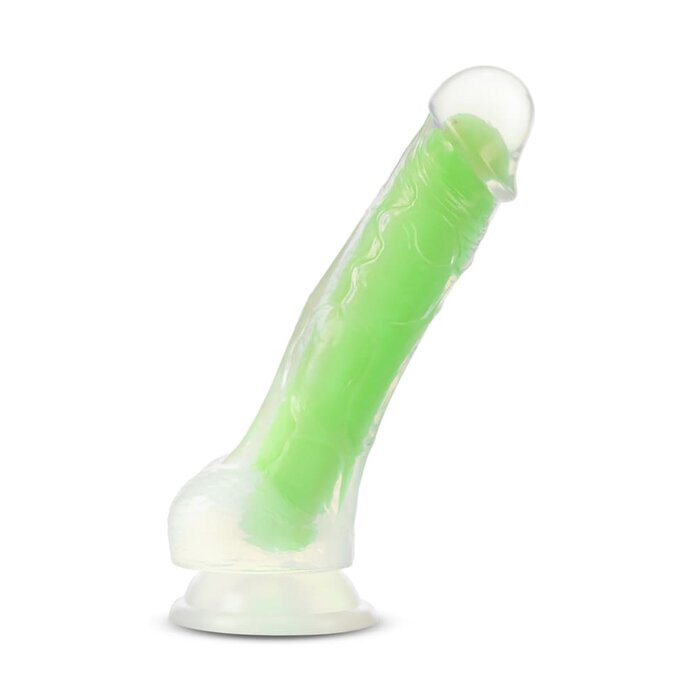 Neo Elite - Glow in the Dark - 7.5 Inch Silicone Dual Density Cock - Neon Green