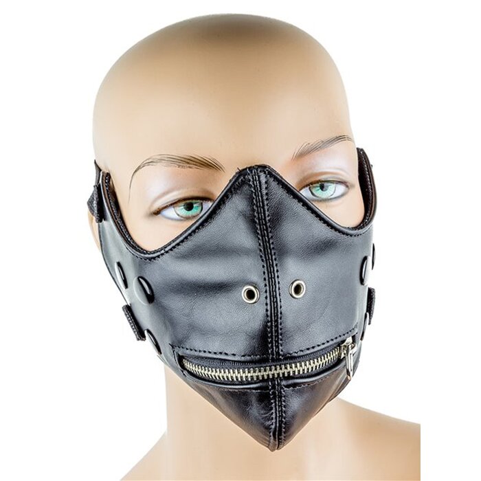 Leather Zipper Mask - One Size
