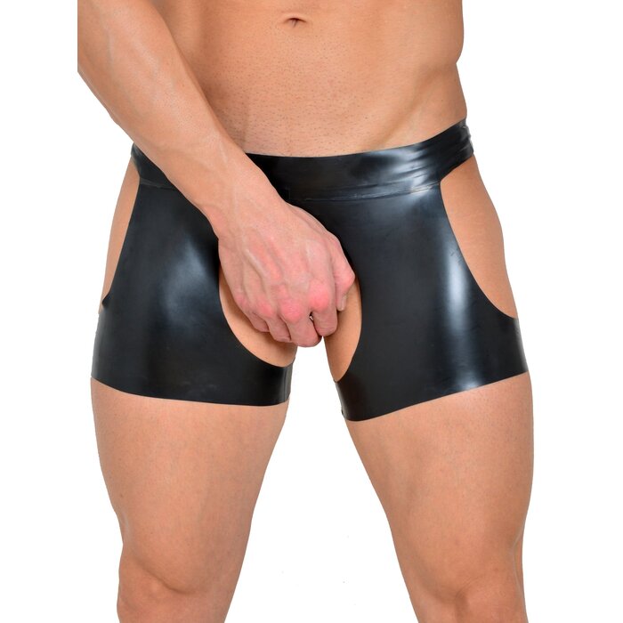 Mens Open Latex Shorts
