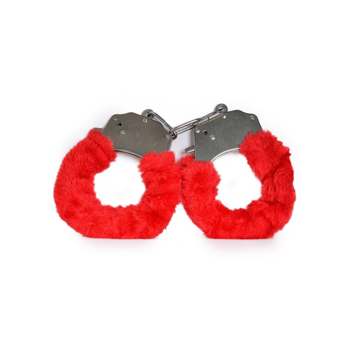Red Plush Furry Fun Cuffs