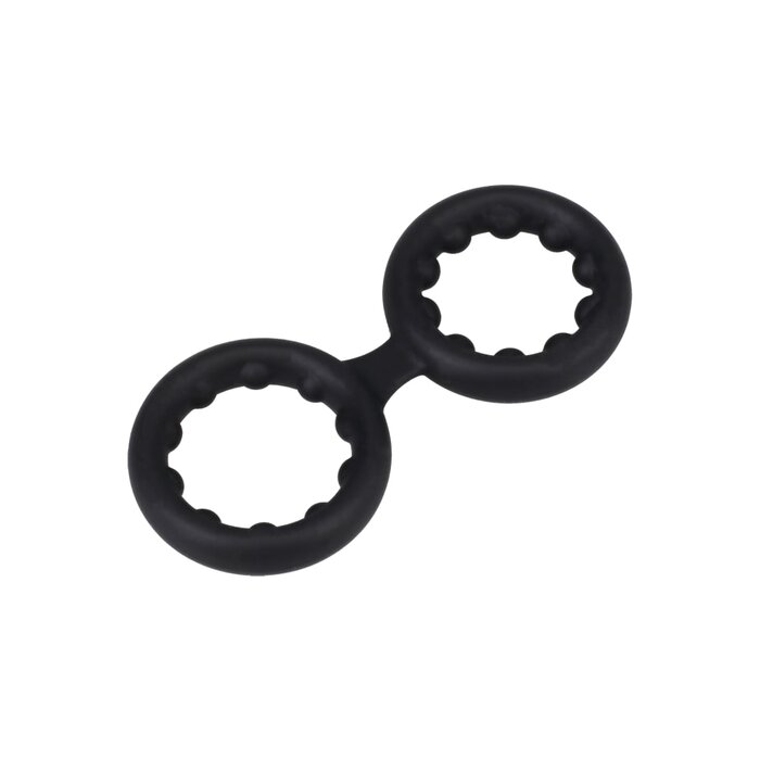 ROCK SOLID - Silicone Double Stamina Ring with Metal Beads