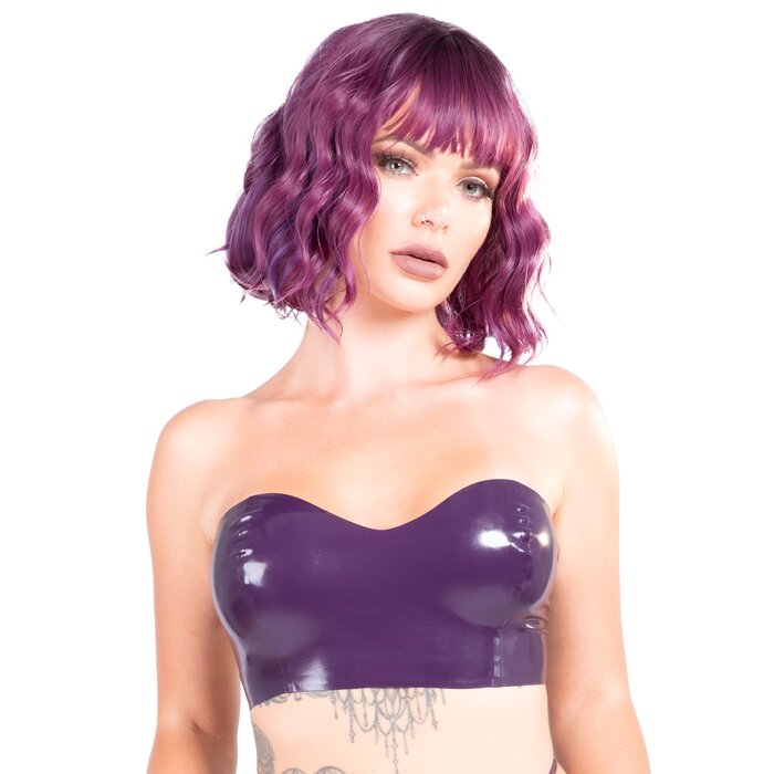 Latex Bandeau Bra in Purple