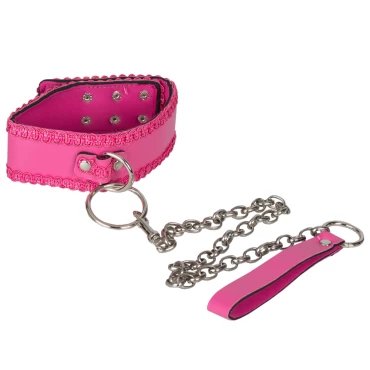 Sweet Treat Lace Trim Pink Collar & Leash