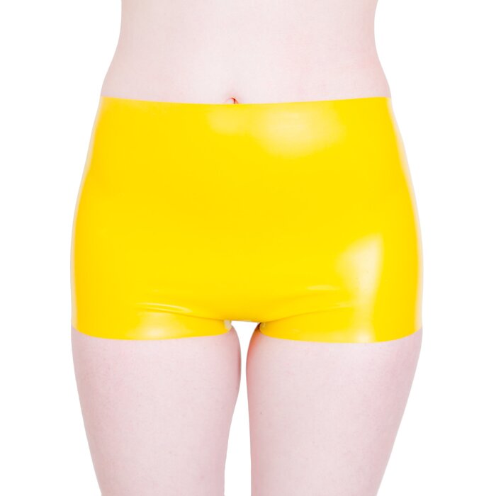 Seamless Latex Hotpants in Yellow