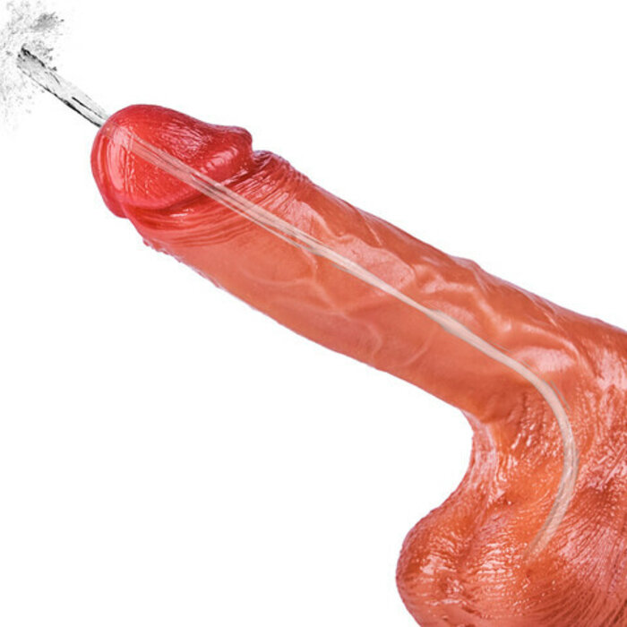 Simulated Ejaculation 8.5 IN Vibrating Dildo Enema Bulb for G-Spot  Anal Prostate Play