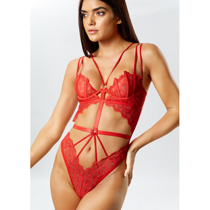 Ann Summers Raya Crotchless Body, Red
