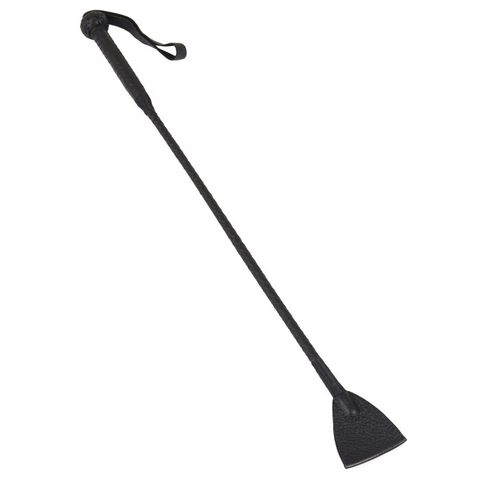Luxury Black Leather Riding Crop