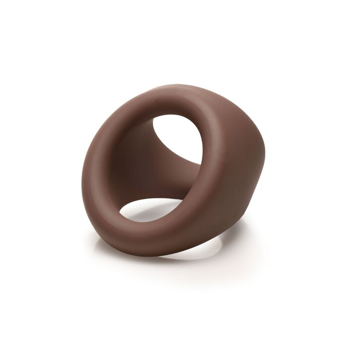 Jock Silicone Cock and Ball Ring - Chocolate