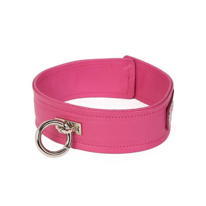 Leather Collar in Pink