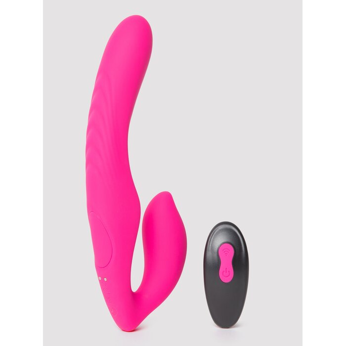 Lovehoney Double Down Rechargeable Remote Control Vibrating Strapless Strap-On - Pink