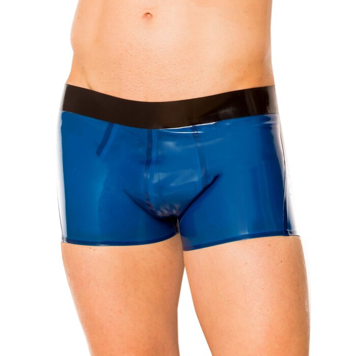 Light Blue & Black Ultimate Latex Shorts