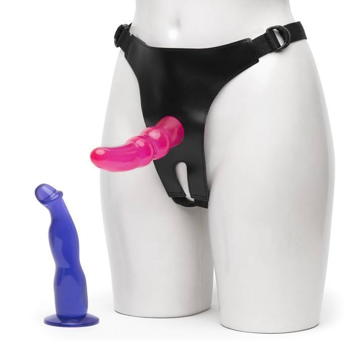 Double Tip Unisex Strap-On Harness Kit with 2 Dildos