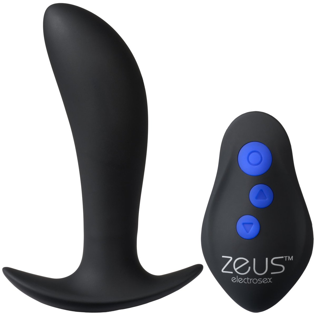 Zeus Pro-Shocker Vibrating and E-Stim Prostate Plug - Black