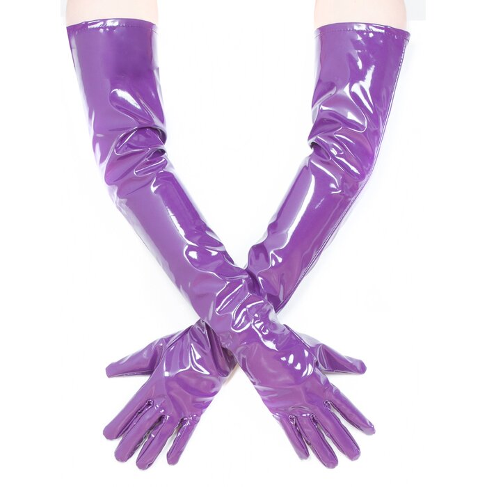 PVC Long Gloves in Purple