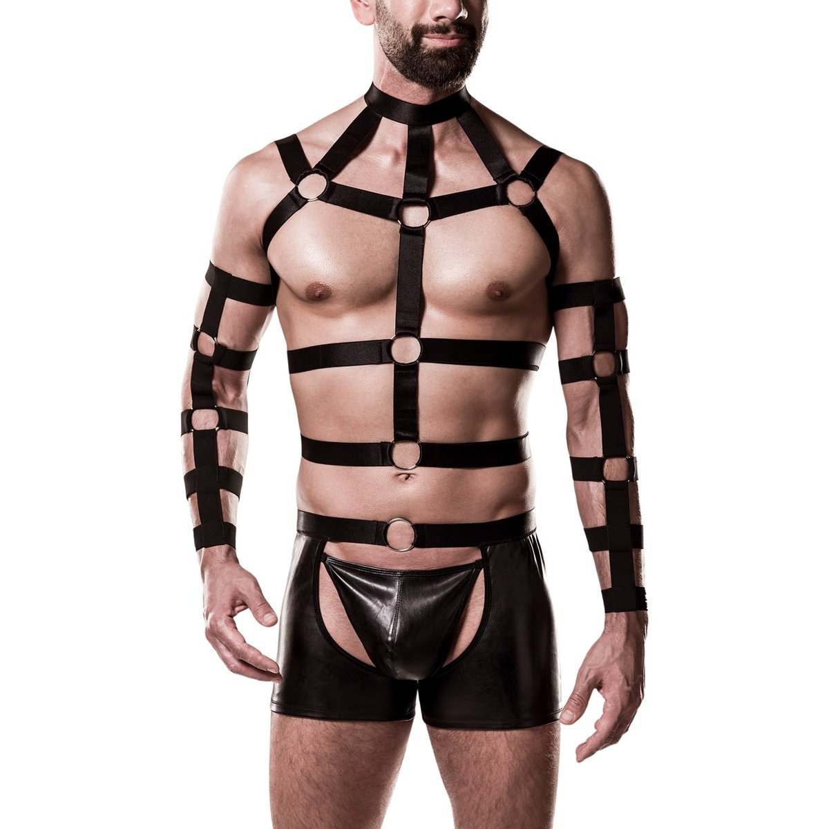 Grey Velvet Men Harness - Black - M/L