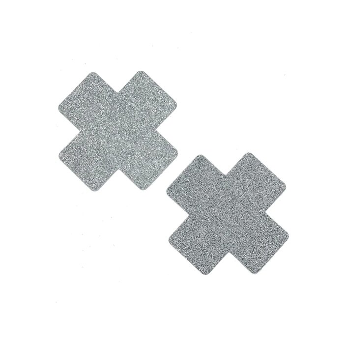 X Glitter Pasties - Silver