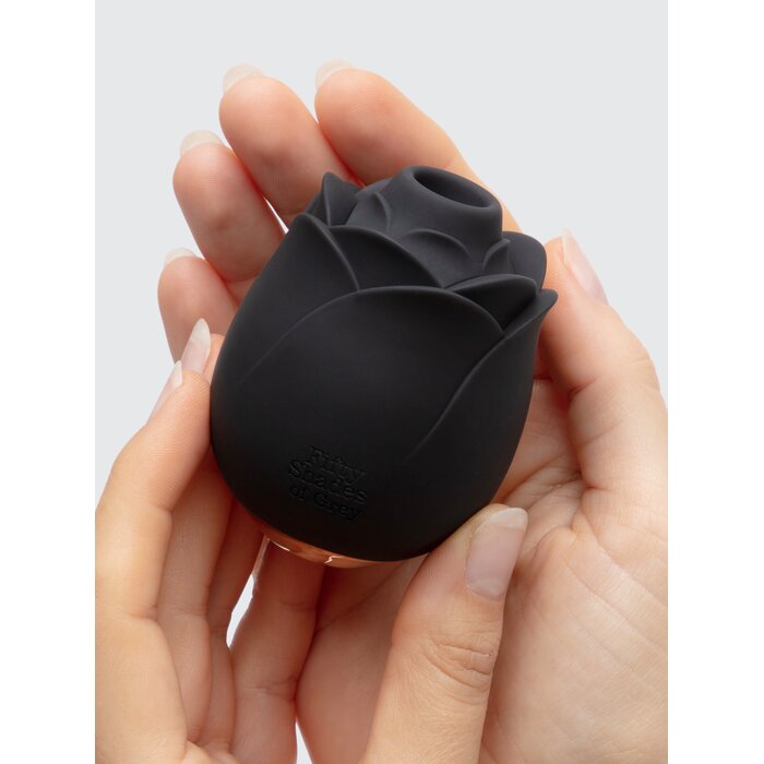 Fifty Shades of Grey Black Rose Silicone Clitoral Suction Stimulator  - Black