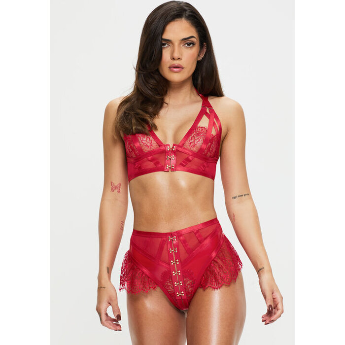 Ann Summers Exuberant Crotchless Set, Red