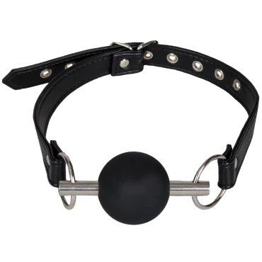 Shush Now! Black Silicone Ball Gag