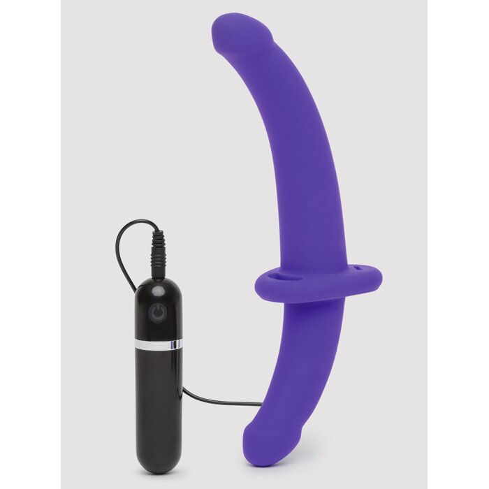 Lovehoney Double Duty Vibrating Double-Ended Strap-On Dildo - Purple