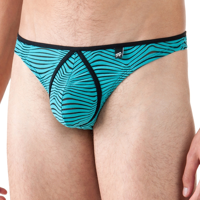 Male Power Stripe Mesh Thong