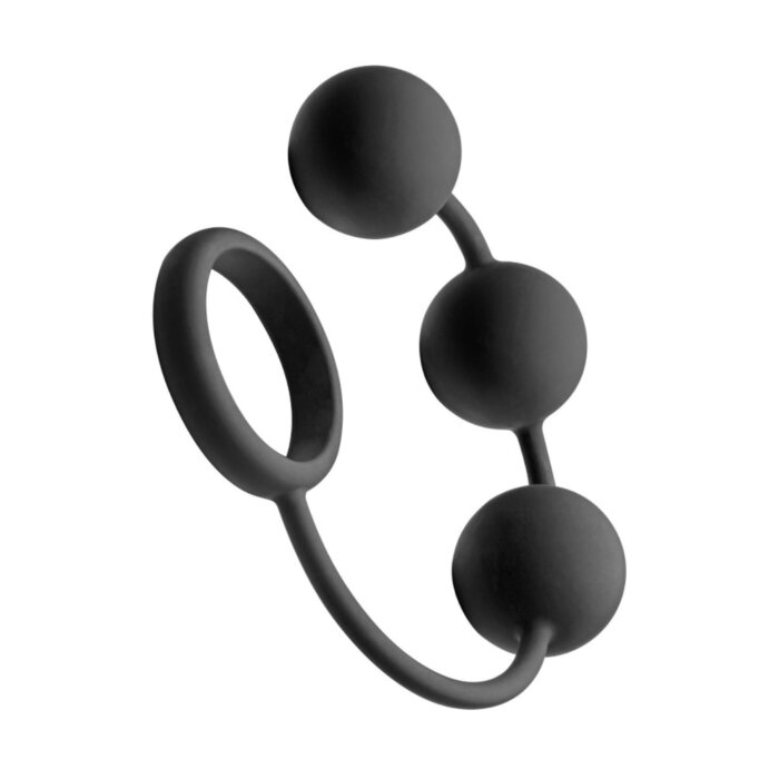 Tom of Finland Silicone Cock Ring with 3 Weighted Balls