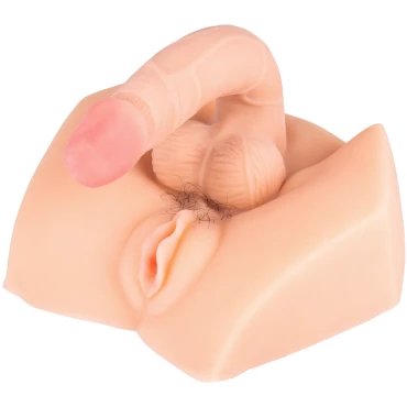 Best Of Both Realistic Vibrating Dildo & Pussy Masturbator