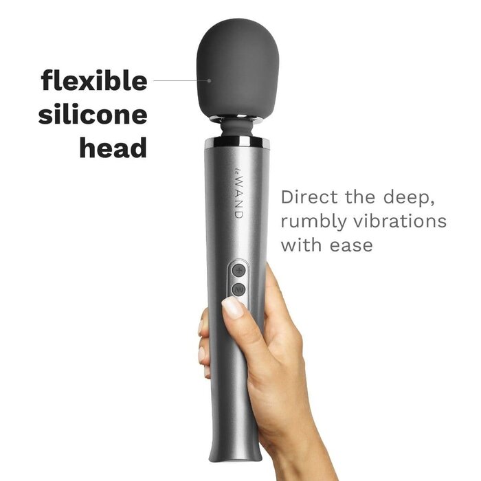 Le Wand Rechargeable Massager Grey - Multiple Vibration Modes, USB Rechargeable