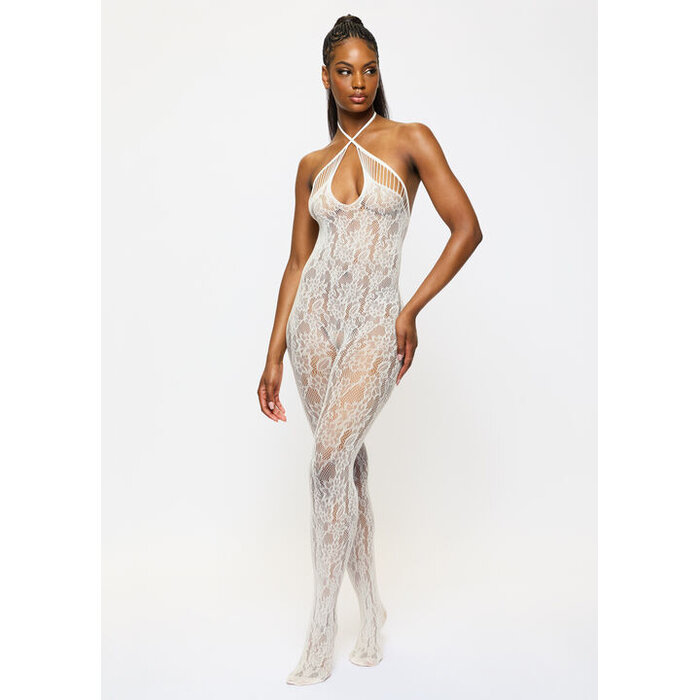 Ann Summers Heartfelt Crotchless Bodystocking, Ivory